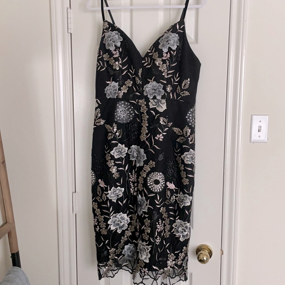 Bronx & Banco Tiara Embroidered Cocktail Dress